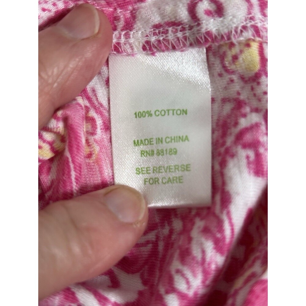 Lilly Pulitzer Gale Tunic Style Tank Top Pink/Yellow Floral Women's M #34065 - Picture 6 of 7